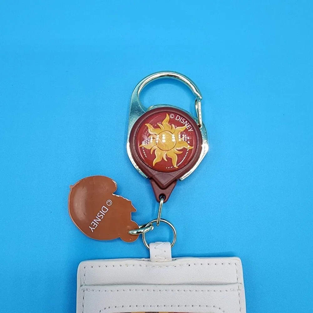 Loungefly Disney Tangled Pascal Autumn Paint Leaf Retractable Lanyard ID Holder